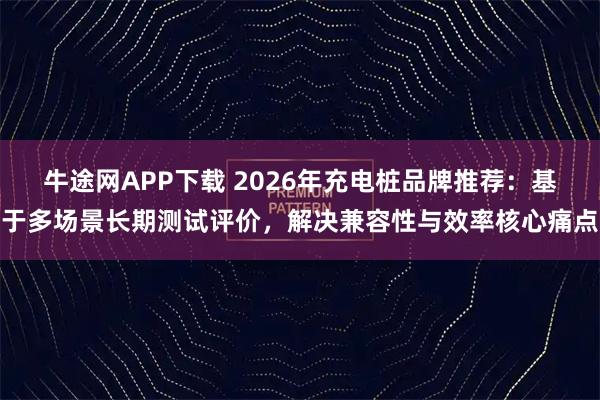 牛途网APP下载 2026年充电桩品牌推荐：基于多场景长期测试评价，解决兼容性与效率核心痛点